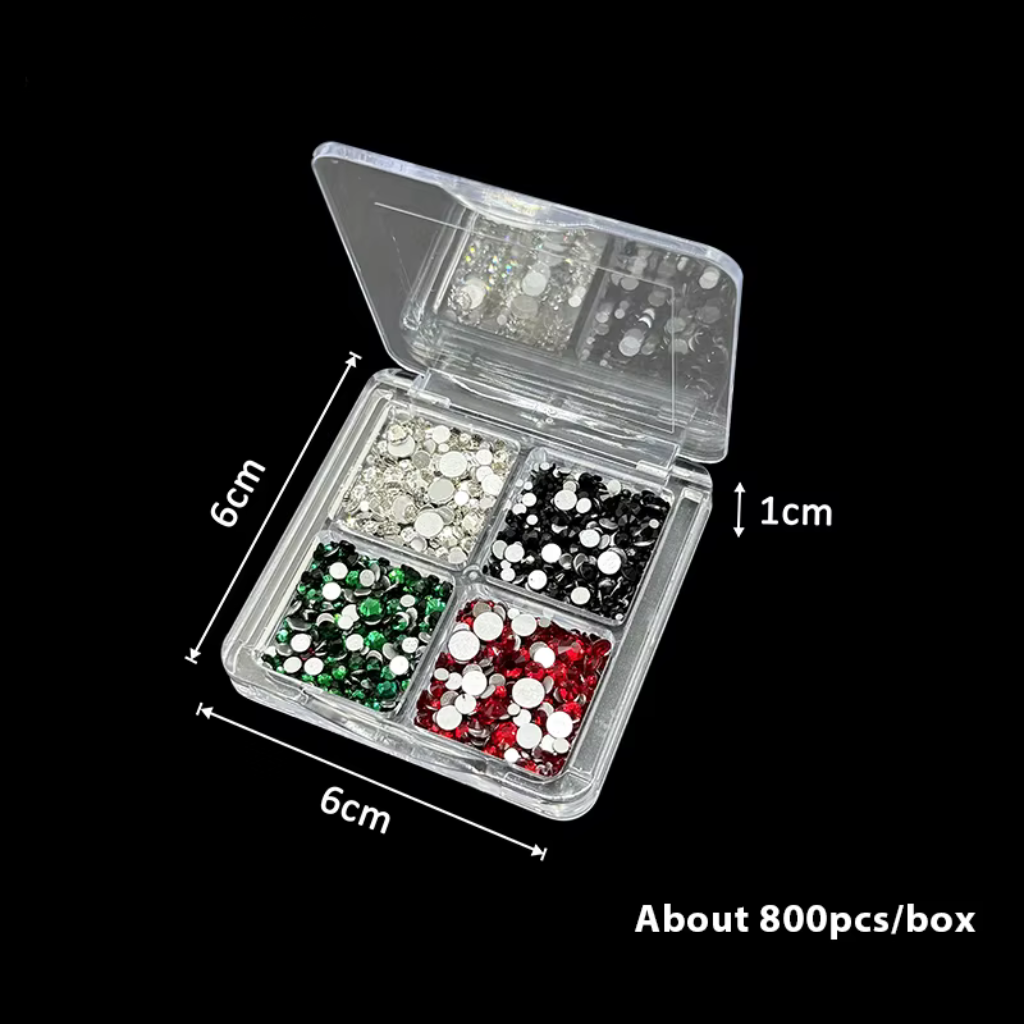 Gemini 4 pk Rhinestone Box | Black, Red, Green, Clear – Gemini Cosmetics